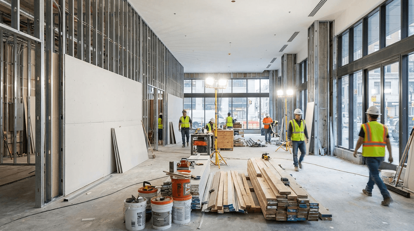 Interior renovation in progress